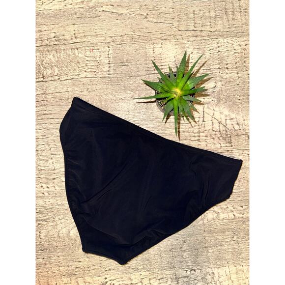 Gottex Black High Waisted Bikini Bottoms  10 Full Coverage Retro Swim Briefs - Picture 2 of 5